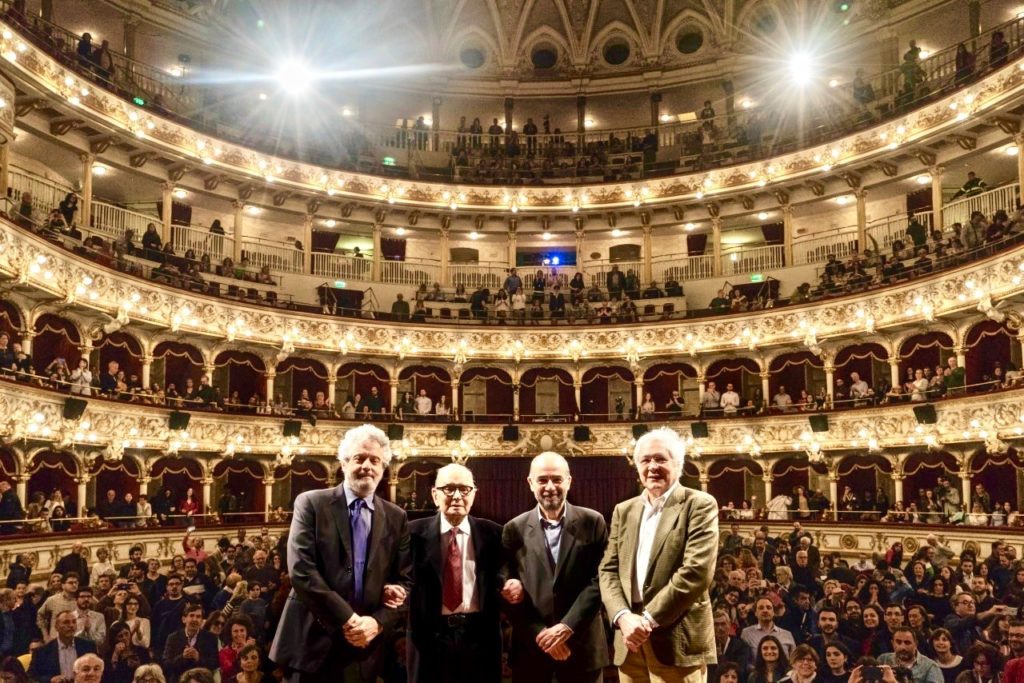 I Premi Oscar Nicola Piovani, Ennio Morricone, Giuseppe Tornatore, Gianni Quaranta al Bif&st 2019